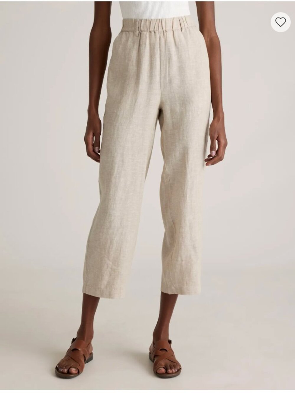 Quince 100% European Linen Pants, Tan, Size S